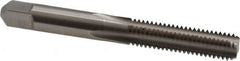 Made in USA - 5/16-20 UNS 4 Flute Bright Finish High Speed Steel Straight Flute Standard Hand Tap - Bottoming, Right Hand Thread, 2-23/32" OAL, 1-1/8" Thread Length, H3 Limit, Oversize - Exact Industrial Supply
