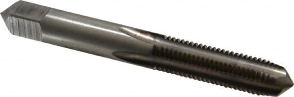 Made in USA - 3/8-20 UNS 4 Flute Bright Finish High Speed Steel Straight Flute Standard Hand Tap - Plug, Right Hand Thread, 2-15/16" OAL, H3 Limit, Oversize - Exact Industrial Supply