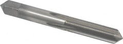 Made in USA - 3/8-32 UNEF 4 Flute Bright Finish High Speed Steel Straight Flute Standard Hand Tap - Bottoming, Right Hand Thread, 2-15/16" OAL, H3 Limit, Oversize - Exact Industrial Supply