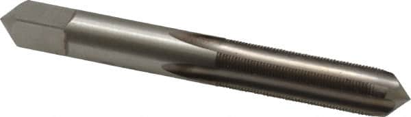 Made in USA - 3/8-40 UNS 4 Flute Bright Finish High Speed Steel Straight Flute Standard Hand Tap - Plug, Right Hand Thread, 2-15/16" OAL, H2 Limit, Oversize - Exact Industrial Supply