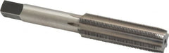 Made in USA - 1/2-32 UNS 6 Flute Bright Finish High Speed Steel Straight Flute Standard Hand Tap - Plug, Right Hand Thread, 3-3/8" OAL, H3 Limit, Oversize - Exact Industrial Supply