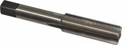 Made in USA - 9/16-24 UNEF 4 Flute Bright Finish High Speed Steel Straight Flute Standard Hand Tap - Bottoming, Right Hand Thread, 3-19/32" OAL, H3 Limit, Oversize - Exact Industrial Supply