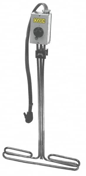 Made in USA - 120 Volt, 1 Phase, 1,500 Watt, T Type Sink Sanitizer Heater - 26" Leg Length - Benchmark Tooling