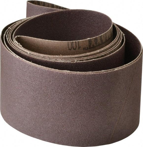 Tru-Maxx - 3" Wide x 90" OAL, 100 Grit, Aluminum Oxide Abrasive Belt - Aluminum Oxide, Fine, Coated, X Weighted Cloth Backing, Series VAC228 - Benchmark Tooling