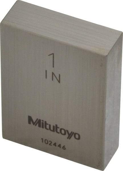 Mitutoyo - 1" Rectangular Steel Gage Block - Accuracy Grade AS-1, Includes Certificate of Inspection - Benchmark Tooling