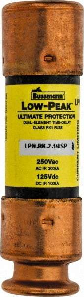 Cooper Bussmann - 125 VDC, 250 VAC, 2.25 Amp, Time Delay General Purpose Fuse - Fuse Holder Mount, 50.8mm OAL, 100 at DC, 300 at AC (RMS) kA Rating, 9/16" Diam - Benchmark Tooling