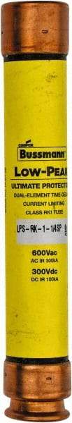 Cooper Bussmann - 300 VDC, 600 VAC, 1.25 Amp, Time Delay General Purpose Fuse - Fuse Holder Mount, 127mm OAL, 100 at DC, 300 at AC (RMS) kA Rating, 13/16" Diam - Benchmark Tooling