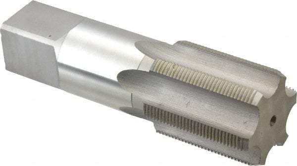 Made in USA - 1-9/16 - 16 UNS 6 Flute Bright Finish High Speed Steel Straight Flute Standard Hand Tap - Bottoming, Right Hand Thread, 4" OAL, H5 Limit, Oversize - Benchmark Tooling