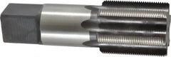 Made in USA - 1-5/8 - 16 UNS 6 Flute Bright Finish High Speed Steel Straight Flute Standard Hand Tap - Bottoming, Right Hand Thread, 5" OAL, 3-3/16" Thread Length, H5 Limit, Oversize - Benchmark Tooling