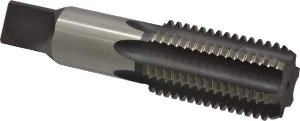 Made in USA - 1-3/4 - 5 UNC 6 Flute Bright Finish High Speed Steel Straight Flute Standard Hand Tap - Bottoming, Right Hand Thread, 7" OAL, 3-3/16" Thread Length, H7 Limit, Oversize - Exact Industrial Supply