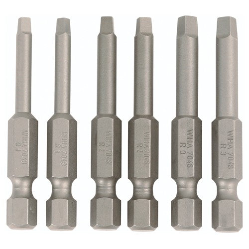 Square Power Bit #1, 2 & 3 × 50mm (6 Bit Pack) - Benchmark Tooling