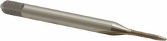 Kennametal - #0-80 UNF 3B 2 Flute Bright Finish High Speed Steel Straight Flute Standard Hand Tap - Plug, Right Hand Thread, 1.63" OAL, 0.313" Thread Length, H1 Limit, Oversize - Benchmark Tooling