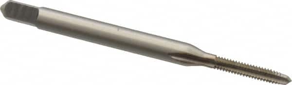 Kennametal - #2-56 UNC 2B 3 Flute Bright Finish High Speed Steel Straight Flute Standard Hand Tap - Plug, Right Hand Thread, 1-3/4" OAL, 0.438" Thread Length, H2 Limit, Oversize - Exact Industrial Supply