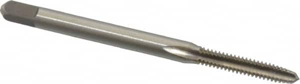 Kennametal - #4-40 UNC 2B/3B 3 Flute Bright Finish High Speed Steel Straight Flute Standard Hand Tap - Plug, Right Hand Thread, 1.88" OAL, 0.563" Thread Length, H2 Limit, Oversize - Exact Industrial Supply