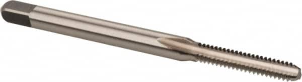 Kennametal - #4-40 UNC 2B/3B 3 Flute Bright Finish High Speed Steel Straight Flute Standard Hand Tap - Bottoming, Right Hand Thread, 1.88" OAL, 0.563" Thread Length, H2 Limit, Oversize - Exact Industrial Supply