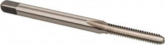Kennametal - #4-40 UNC 2B/3B 3 Flute Bright Finish High Speed Steel Straight Flute Standard Hand Tap - Bottoming, Right Hand Thread, 1.88" OAL, 0.563" Thread Length, H2 Limit, Oversize - Exact Industrial Supply