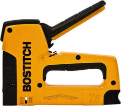 Stanley Bostitch - Manual Staple Gun - 1/4, 5/16, 3/8, 1/2, 9/16" Staples, 84 Lb Capacity, Yellow, Aluminum Die Cast - Benchmark Tooling