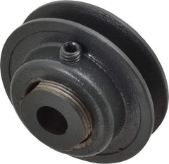 Browning - 1/2" Inside Diam x 2-1/2" Outside Diam, 1 Groove, Variable Pitched Sheave - Belt Section 3L, 1-11/16" Sheave Thickness, 17/32 to 25/32" Face Width - Benchmark Tooling