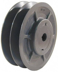 Browning - 3/4" Inside Diam x 3.95" Outside Diam, 2 Groove, Variable Pitched Sheave - Belt Sections 3L, 4L, A, 5L & B, 3" Sheave Thickness, 1-3/8 to 2" Face Width - Benchmark Tooling