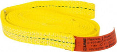 Lift-All - 10' Long x 1" Wide, 1,600 Lb Vertical Capacity, 1 Ply, Polyester Web Sling - 1,250 Lb Choker Capacity, Yellow, with Web Sling for Lifting - Benchmark Tooling