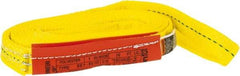 Lift-All - 14' Long x 1" Wide, 1,600 Lb Vertical Capacity, 1 Ply, Polyester Web Sling - 1,250 Lb Choker Capacity, Yellow - Benchmark Tooling