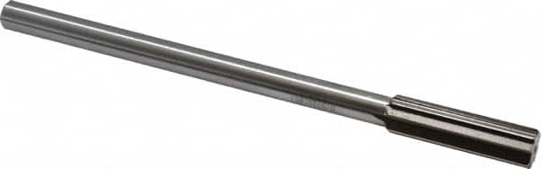 Interstate - 0.571" High Speed Steel Chucking Reamer - Straight Flute, 0.4355" Straight Shank, 2" Flute Length, 8" OAL - Benchmark Tooling