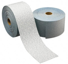 Norton - 80 Grit, Ceramic Adhesive Backed Sanding Sheets - Paper, 2-3/4" x 25 Yds., Medium Grade, B Weighted Backing - Benchmark Tooling