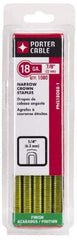 Porter-Cable - 5/8" Long x 1/4" Wide, 18 Gauge Narrow Crown Construction Staple - Grade 2 Steel, Galvanized Finish - Benchmark Tooling