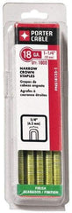 Porter-Cable - 1" Long x 1/4" Wide, 18 Gauge Narrow Crown Construction Staple - Grade 2 Steel, Galvanized Finish - Benchmark Tooling