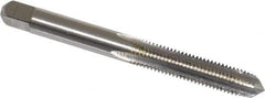 Kennametal - 1/4-28 UNF 3B 4 Flute Bright Finish High Speed Steel Straight Flute Standard Hand Tap - Plug, Right Hand Thread, 2-1/2" OAL, 1" Thread Length, H3 Limit, Oversize - Exact Industrial Supply