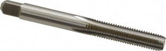 Kennametal - 1/4-28 UNF 3B 4 Flute Bright Finish High Speed Steel Straight Flute Standard Hand Tap - Bottoming, Right Hand Thread, 6" OAL, 1" Thread Length, H3 Limit, Oversize - Exact Industrial Supply