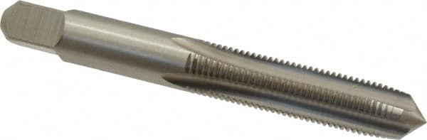 Kennametal - 3/8-24 UNF 3B 4 Flute Bright Finish High Speed Steel Straight Flute Standard Hand Tap - Plug, Right Hand Thread, 2.94" OAL, 1-1/4" Thread Length, H3 Limit, Oversize - Exact Industrial Supply