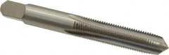 Kennametal - 3/8-24 UNF 3B 4 Flute Bright Finish High Speed Steel Straight Flute Standard Hand Tap - Plug, Right Hand Thread, 2.94" OAL, 1-1/4" Thread Length, H3 Limit, Oversize - Exact Industrial Supply