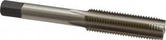 Kennametal - 7/16-20 UNF 4 Flute Bright Finish High Speed Steel Straight Flute Standard Hand Tap - Plug, Right Hand Thread, 3.16" OAL, 1.438" Thread Length, H3 Limit, Oversize - Exact Industrial Supply