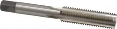 Kennametal - 7/16-20 UNF 4 Flute Bright Finish High Speed Steel Straight Flute Standard Hand Tap - Bottoming, Right Hand Thread, 3.16" OAL, 1.438" Thread Length, H3 Limit, Oversize - Exact Industrial Supply
