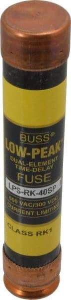 Cooper Bussmann - 300 VDC, 600 VAC, 40 Amp, Time Delay General Purpose Fuse - Fuse Holder Mount, 5-1/2" OAL, 100 at DC, 300 at AC (RMS) kA Rating, 1-1/16" Diam - Benchmark Tooling