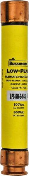 Cooper Bussmann - 300 VDC, 600 VAC, 6.25 Amp, Time Delay General Purpose Fuse - Fuse Holder Mount, 127mm OAL, 100 at DC, 300 at AC (RMS) kA Rating, 13/16" Diam - Benchmark Tooling