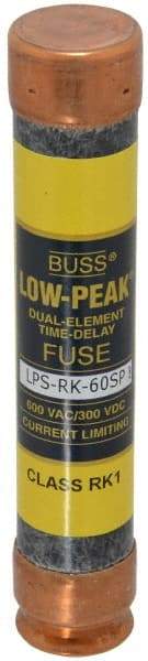 Cooper Bussmann - 300 VDC, 600 VAC, 60 Amp, Time Delay General Purpose Fuse - Fuse Holder Mount, 5-1/2" OAL, 100 at DC, 300 at AC (RMS) kA Rating, 1-1/16" Diam - Benchmark Tooling