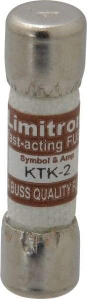 Cooper Bussmann - 600 VAC, 2 Amp, Fast-Acting General Purpose Fuse - Fuse Holder Mount, 1-1/2" OAL, 100 at AC kA Rating, 13/32" Diam - Benchmark Tooling