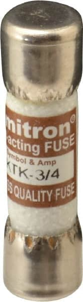 Cooper Bussmann - 600 VAC, 0.75 Amp, Fast-Acting General Purpose Fuse - Fuse Holder Mount, 1-1/2" OAL, 100 at AC kA Rating, 13/32" Diam - Benchmark Tooling