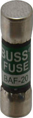 Cooper Bussmann - 250 VAC, 20 Amp, Fast-Acting General Purpose Fuse - Fuse Holder Mount, 1-1/2" OAL, 10 at 125 V kA Rating, 13/32" Diam - Benchmark Tooling