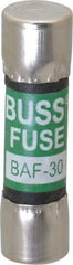 Cooper Bussmann - 250 VAC, 30 Amp, Fast-Acting Supplemental Fuse - Fuse Holder Mount, 1-1/2" OAL, 10 at 125 V kA Rating, 13/32" Diam - Benchmark Tooling