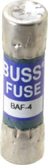 Cooper Bussmann - 250 VAC, 4 Amp, Fast-Acting General Purpose Fuse - Fuse Holder Mount, 1-1/2" OAL, 10 at 125 V kA Rating, 13/32" Diam - Benchmark Tooling