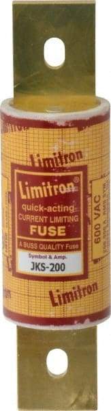 Cooper Bussmann - 600 VAC, 200 Amp, Fast-Acting General Purpose Fuse - Bolt-on Mount, 5-3/4" OAL, 200 (RMS) kA Rating, 1-5/8" Diam - Benchmark Tooling