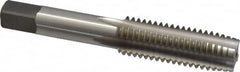Kennametal - 5/8-11 UNC 3B 4 Flute Bright Finish High Speed Steel Straight Flute Standard Hand Tap - Plug, Right Hand Thread, 3.81" OAL, 1.813" Thread Length, H3 Limit, Oversize - Exact Industrial Supply
