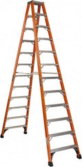 Louisville - 11 Steps, 12' High, Type IAA Rating, Fiberglass Step Ladder - Benchmark Tooling