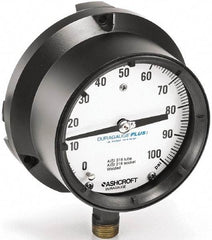 Ashcroft - 4-1/2" Dial, 1/2 Thread, 0-1,500 Scale Range, Pressure Gauge - Lower Connection, Rear Flange Connection Mount, Accurate to 0.5% of Scale - Benchmark Tooling