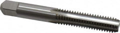 Kennametal - 3/8-16 UNC 2B 4 Flute Bright Finish High Speed Steel Straight Flute Standard Hand Tap - Bottoming, Right Hand Thread, 2.94" OAL, 1-1/4" Thread Length, H5 Limit, Oversize - Exact Industrial Supply