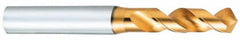 OSG - #76 150° Spiral Flute Vanadium High Speed Steel Screw Machine Drill Bit - TiN Finish, Right Hand Cut, 3mm Flute Length, 38mm OAL, Faceted Point, Straight Shank - Benchmark Tooling