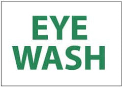 NMC - "Eye Wash", 10" Long x 14" Wide, Rigid Plastic Safety Sign - Rectangle, 0.05" Thick, Use for First Aid - Benchmark Tooling